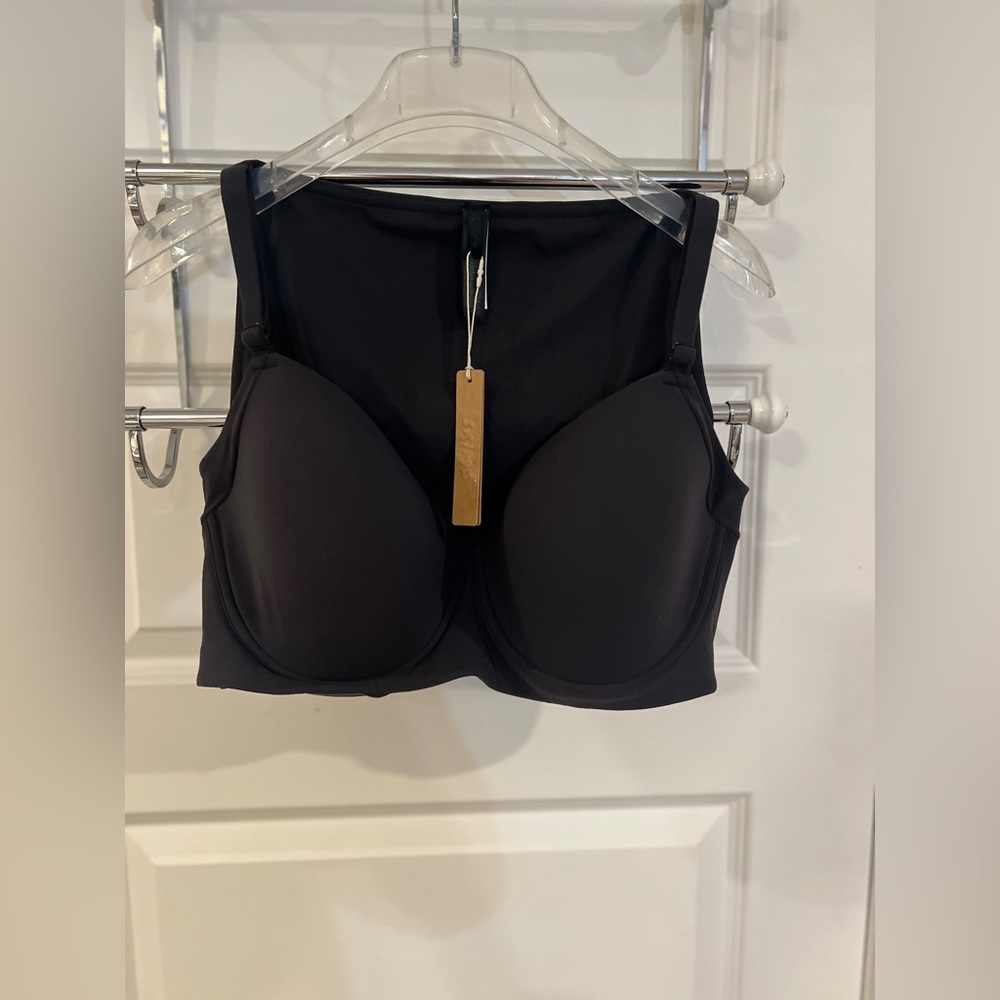 SKIMS Black Full Back Coverage Contour Underwire Bra Top SZ 38D